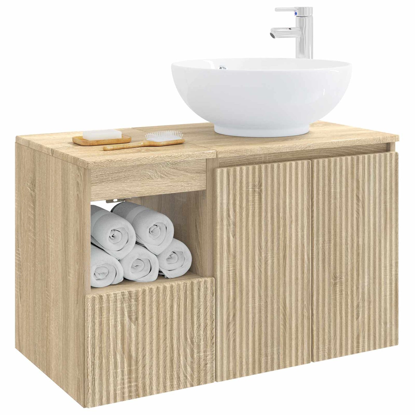 vidaXL Bathroom Furniture Set 2 pcs Sonoma Oak Engineered Wood