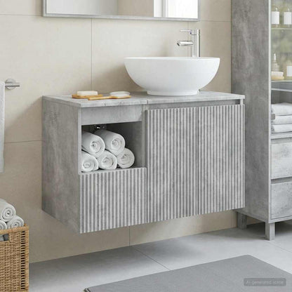 vidaXL Bathroom Furniture Set 2 pcs Concrete Grey Engineered Wood