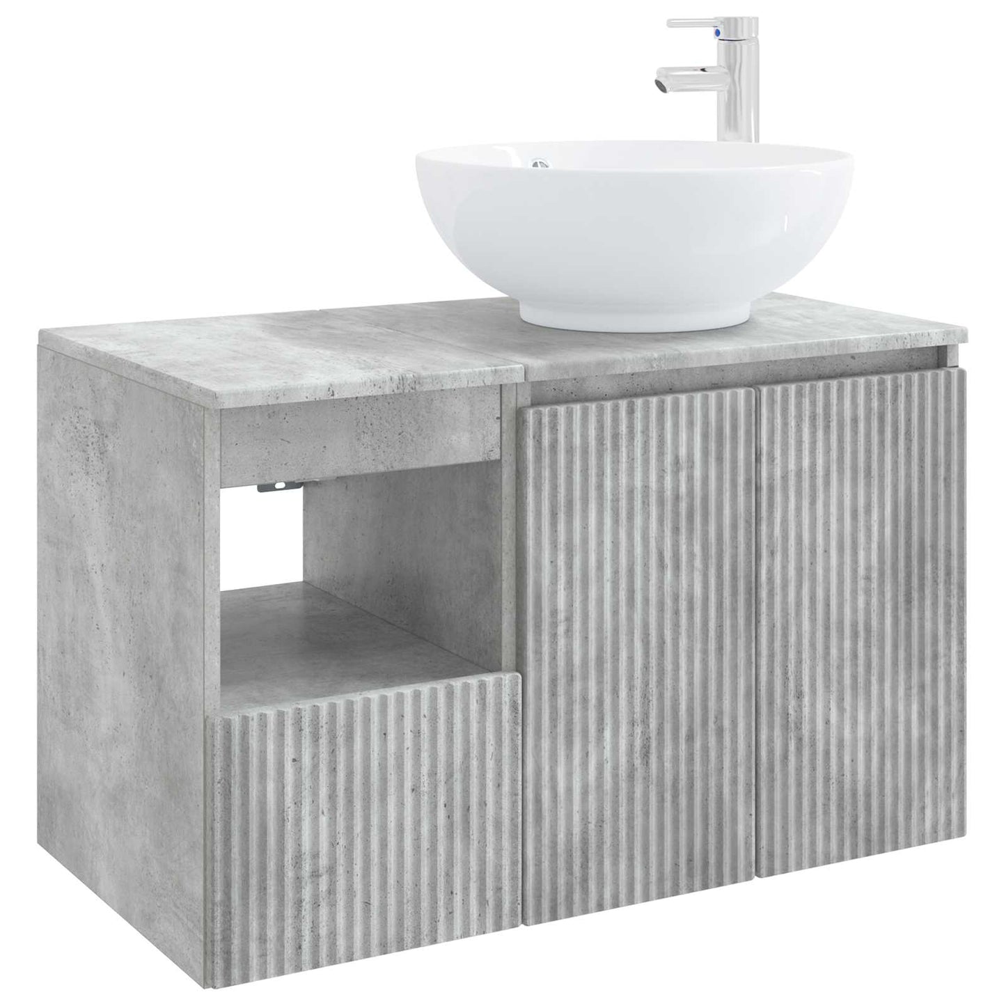 vidaXL Bathroom Furniture Set 2 pcs Concrete Grey Engineered Wood