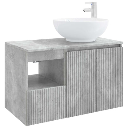 vidaXL Bathroom Furniture Set 2 pcs Concrete Grey Engineered Wood