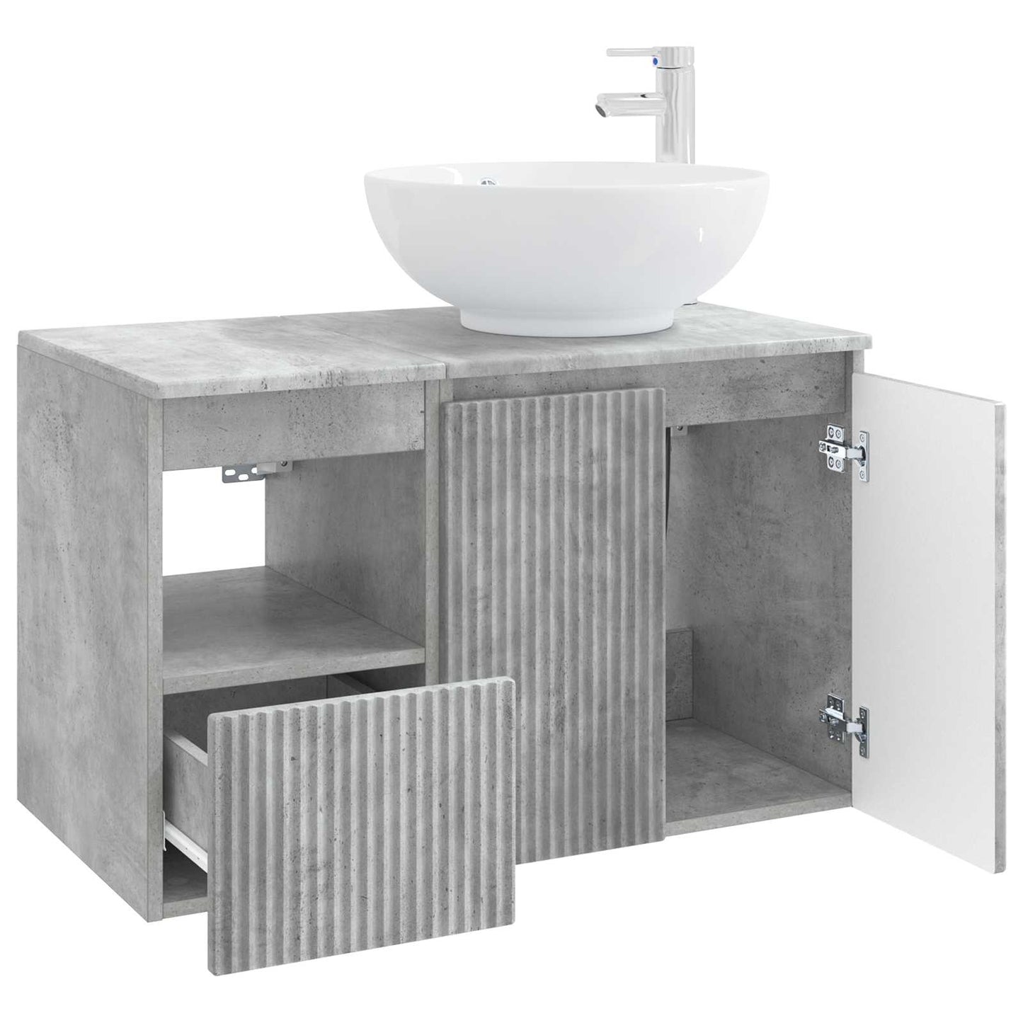 vidaXL Bathroom Furniture Set 2 pcs Concrete Grey Engineered Wood