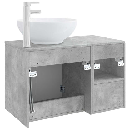 vidaXL Bathroom Furniture Set 2 pcs Concrete Grey Engineered Wood