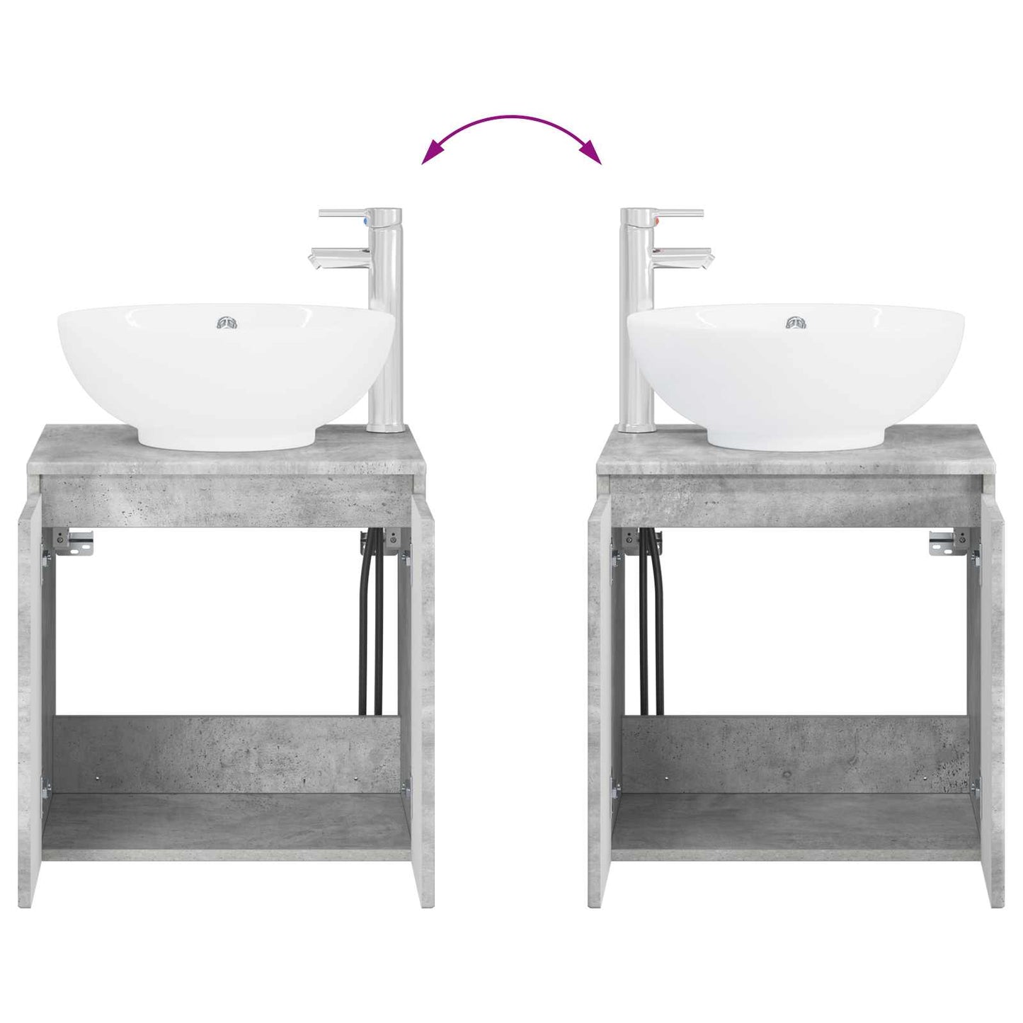 vidaXL Bathroom Furniture Set 2 pcs Concrete Grey Engineered Wood