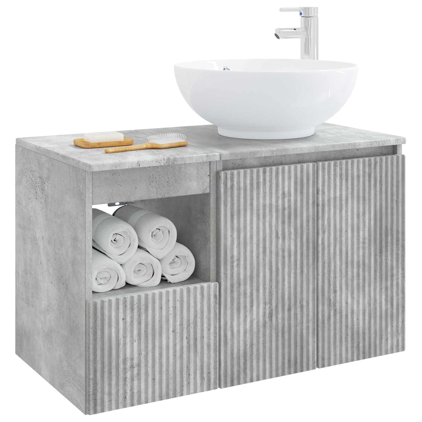 vidaXL Bathroom Furniture Set 2 pcs Concrete Grey Engineered Wood