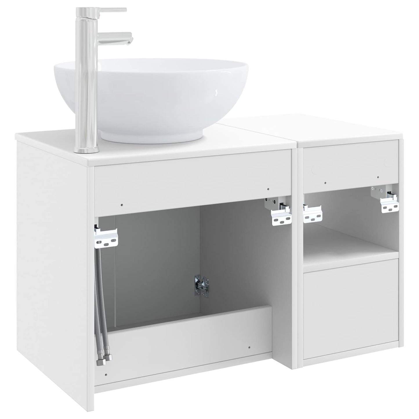 vidaXL Bathroom Furniture Set 2 pcs High Gloss White Engineered Wood