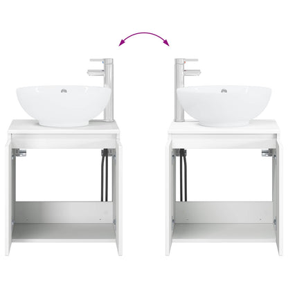 vidaXL Bathroom Furniture Set 2 pcs High Gloss White Engineered Wood