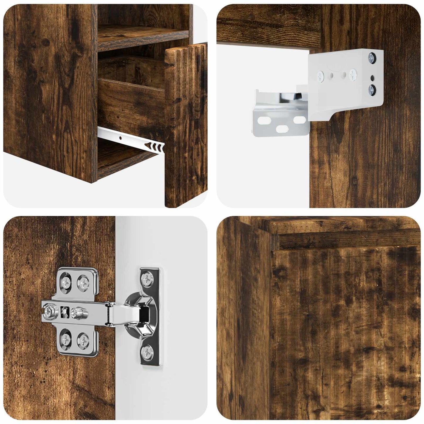 vidaXL Bathroom Furniture Set 2 pcs Smoked Oak Engineered Wood