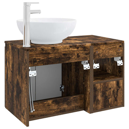 vidaXL Bathroom Furniture Set 2 pcs Smoked Oak Engineered Wood