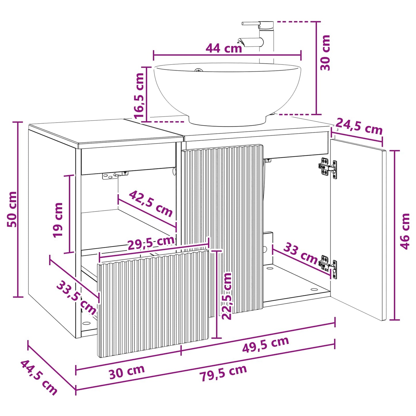 vidaXL Bathroom Furniture Set 2 pcs Smoked Oak Engineered Wood