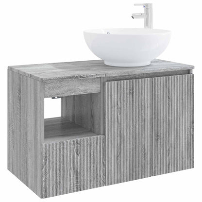 vidaXL Bathroom Furniture Set 2 pcs Grey Sonoma Engineered Wood