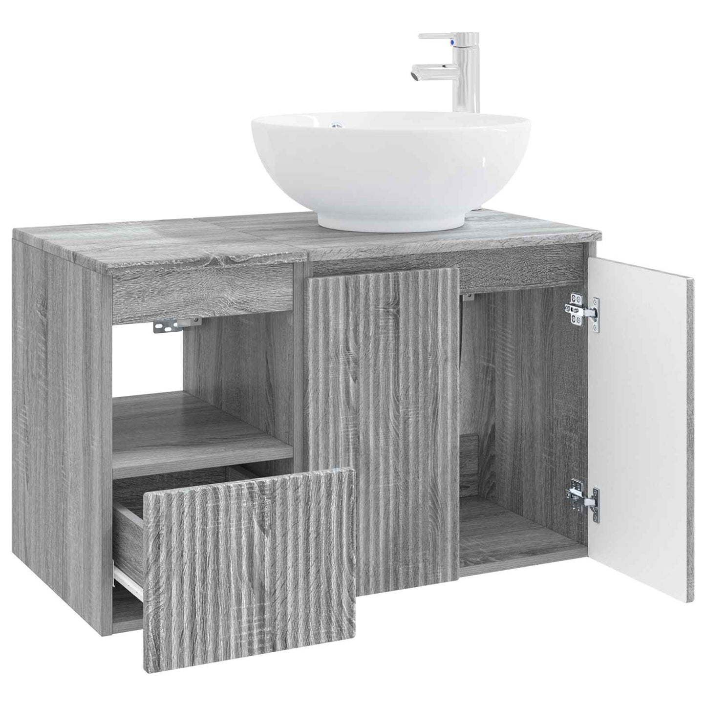 vidaXL Bathroom Furniture Set 2 pcs Grey Sonoma Engineered Wood