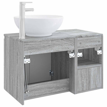 vidaXL Bathroom Furniture Set 2 pcs Grey Sonoma Engineered Wood