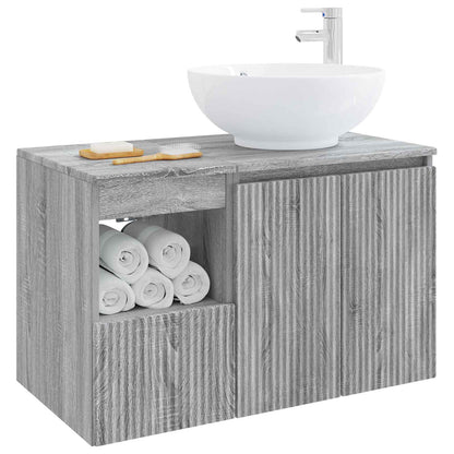 vidaXL Bathroom Furniture Set 2 pcs Grey Sonoma Engineered Wood