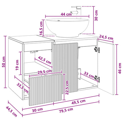 vidaXL Bathroom Furniture Set 2 pcs Grey Sonoma Engineered Wood