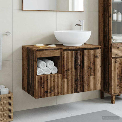 vidaXL Bathroom Furniture Set 2 pcs Old Wood Engineered Wood