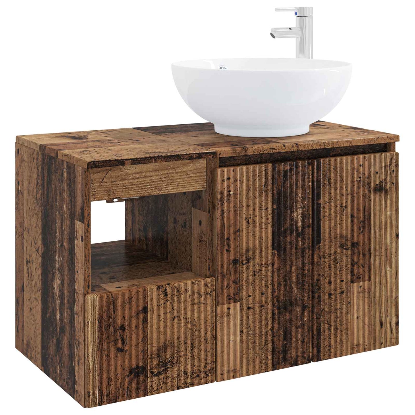 vidaXL Bathroom Furniture Set 2 pcs Old Wood Engineered Wood