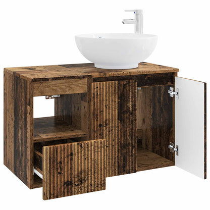 vidaXL Bathroom Furniture Set 2 pcs Old Wood Engineered Wood