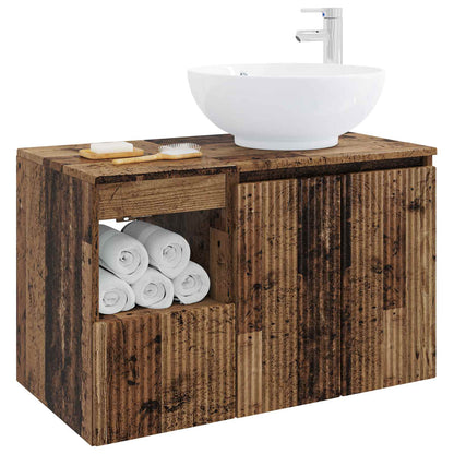 vidaXL Bathroom Furniture Set 2 pcs Old Wood Engineered Wood
