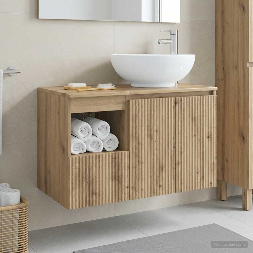 vidaXL Bathroom Furniture Set 2 pcs Artisan Oak Engineered Wood