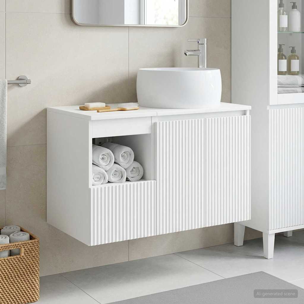 vidaXL Bathroom Furniture Set 2 pcs White Engineered Wood