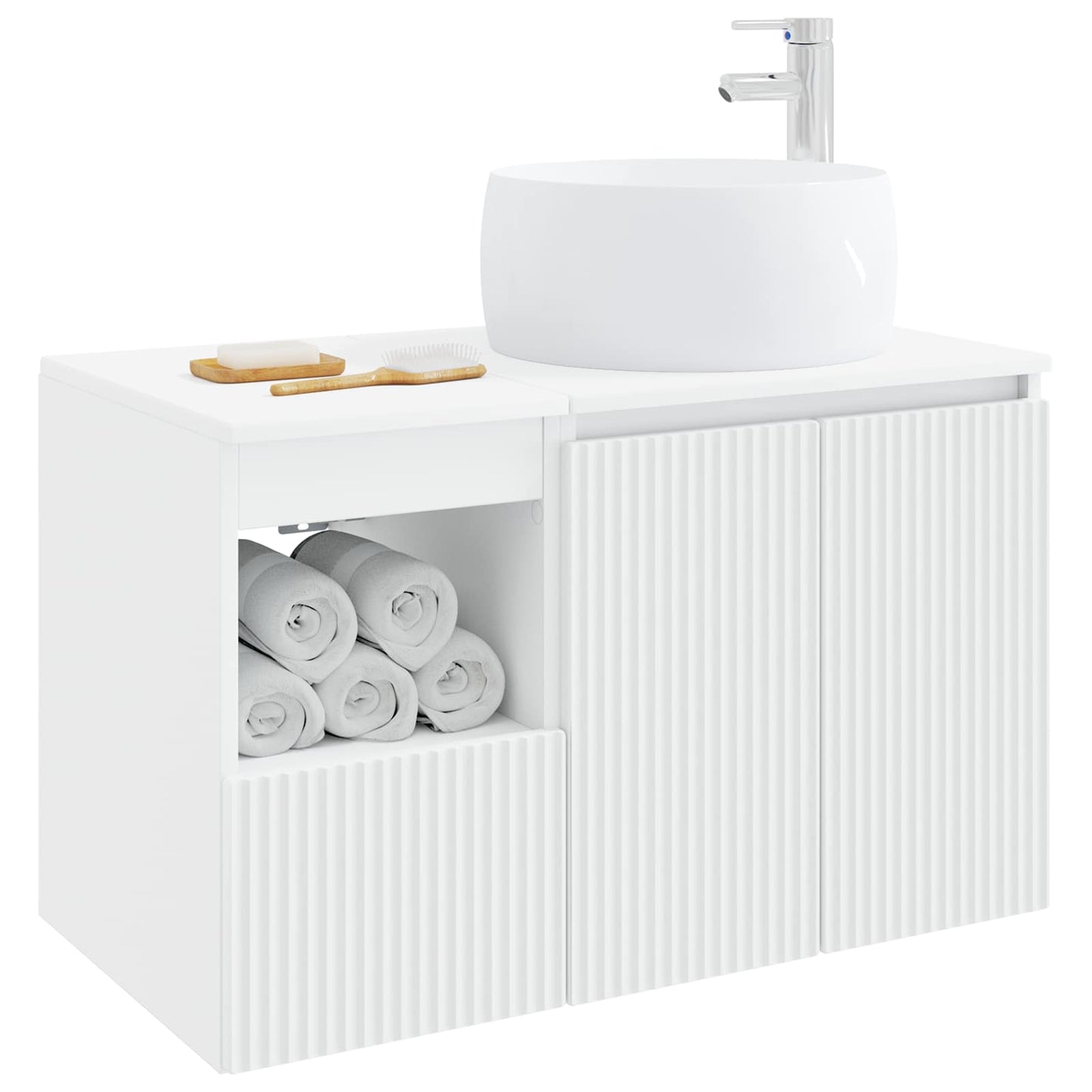 vidaXL Bathroom Furniture Set 2 pcs White Engineered Wood