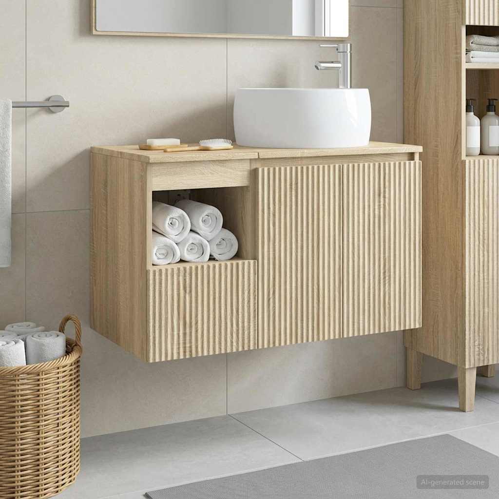 vidaXL Bathroom Furniture Set 2 pcs Sonoma Oak Engineered Wood