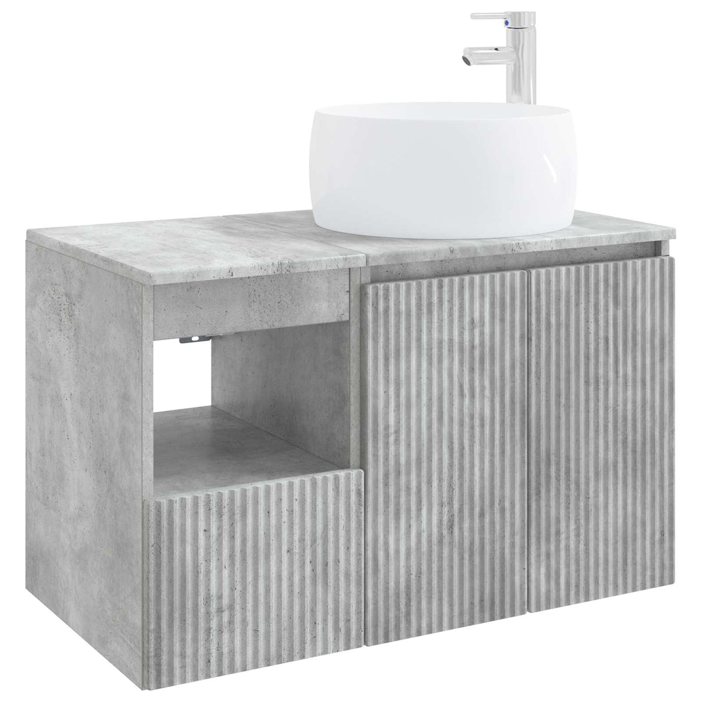 vidaXL Bathroom Furniture Set 2 pcs Concrete Grey Engineered Wood
