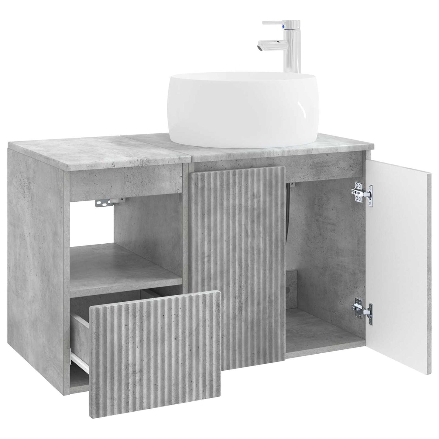 vidaXL Bathroom Furniture Set 2 pcs Concrete Grey Engineered Wood