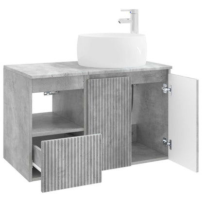 vidaXL Bathroom Furniture Set 2 pcs Concrete Grey Engineered Wood