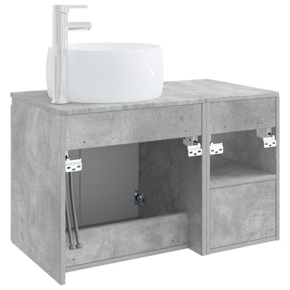vidaXL Bathroom Furniture Set 2 pcs Concrete Grey Engineered Wood