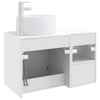 vidaXL Bathroom Furniture Set 2 pcs High Gloss White Engineered Wood