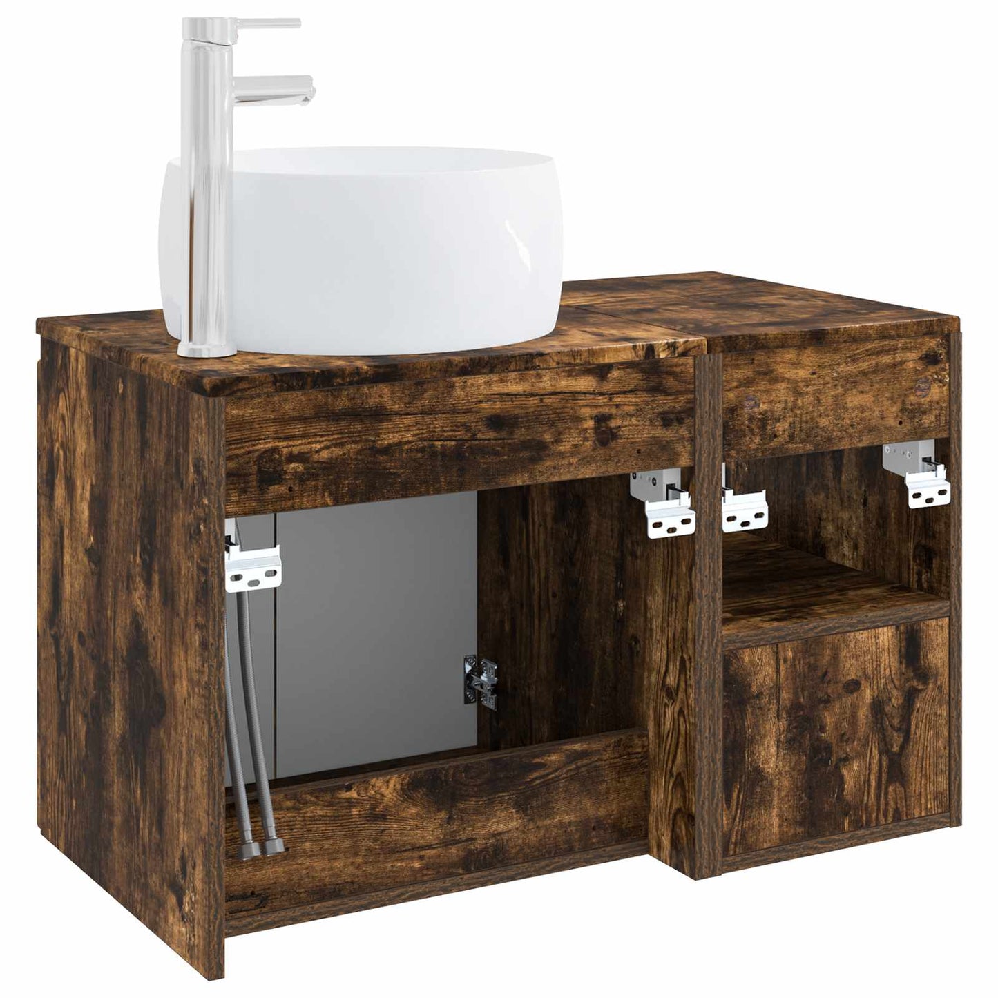 vidaXL Bathroom Furniture Set 2 pcs Smoked Oak Engineered Wood