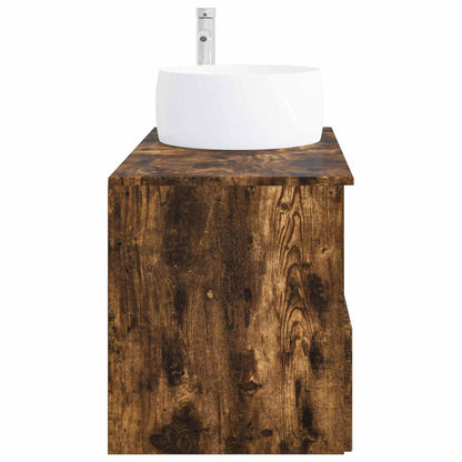 vidaXL Bathroom Furniture Set 2 pcs Smoked Oak Engineered Wood