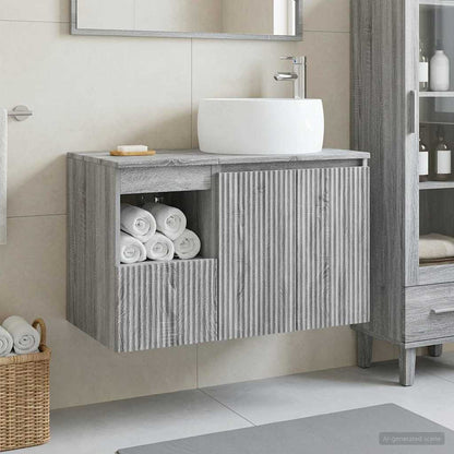 vidaXL Bathroom Furniture Set 2 pcs Grey Sonoma Engineered Wood
