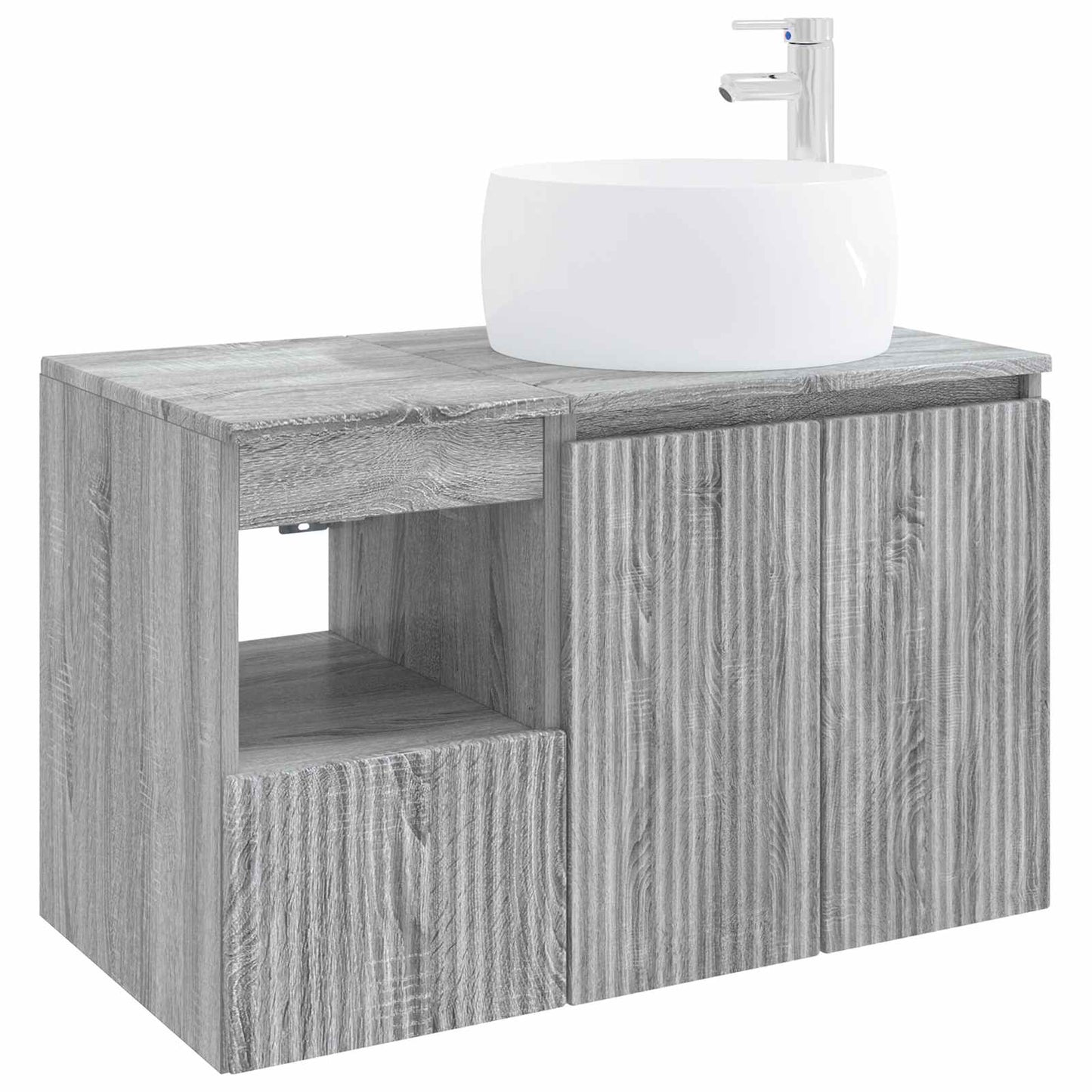 vidaXL Bathroom Furniture Set 2 pcs Grey Sonoma Engineered Wood