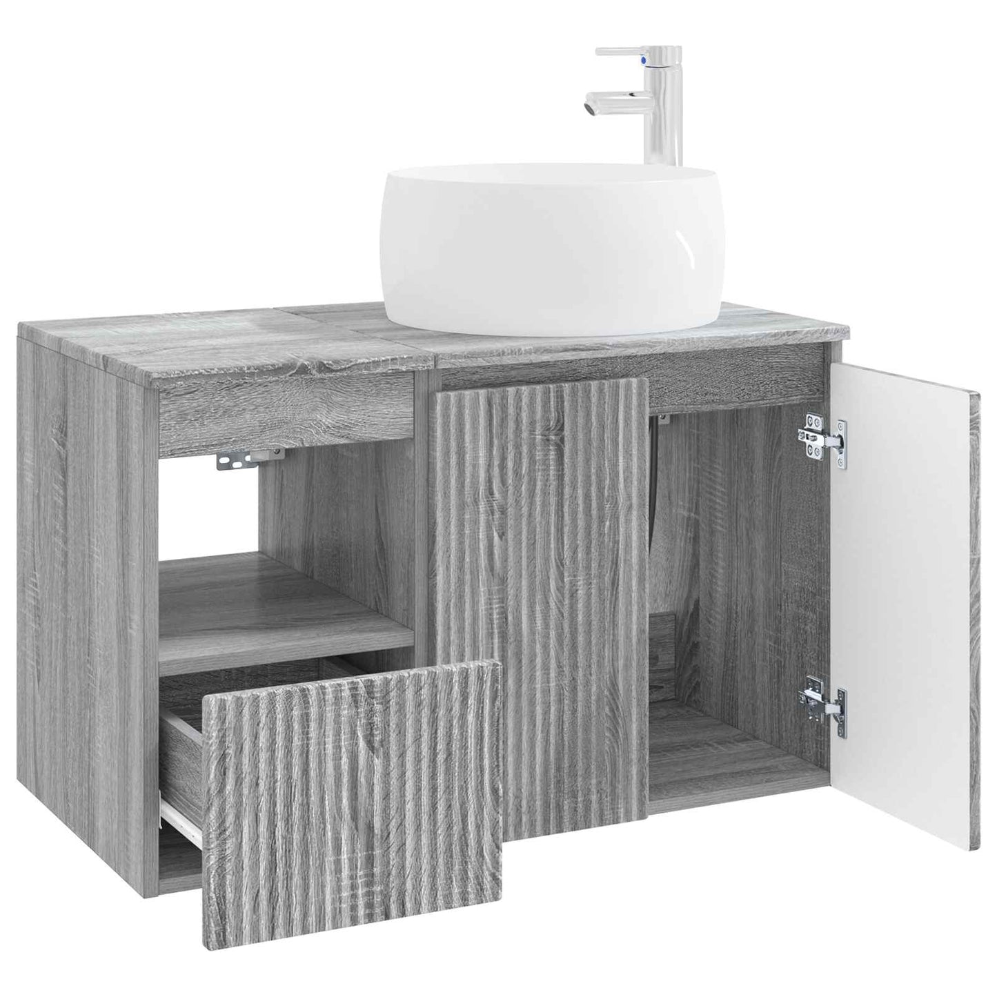 vidaXL Bathroom Furniture Set 2 pcs Grey Sonoma Engineered Wood