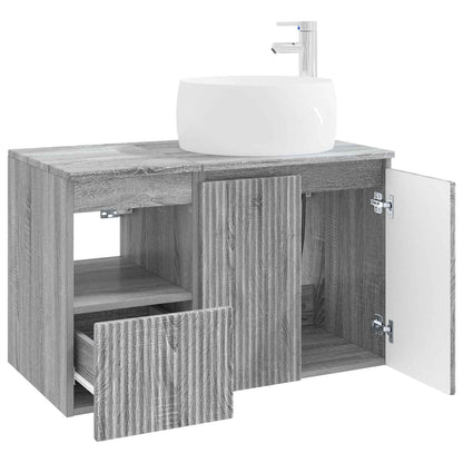 vidaXL Bathroom Furniture Set 2 pcs Grey Sonoma Engineered Wood