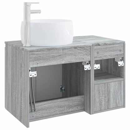 vidaXL Bathroom Furniture Set 2 pcs Grey Sonoma Engineered Wood