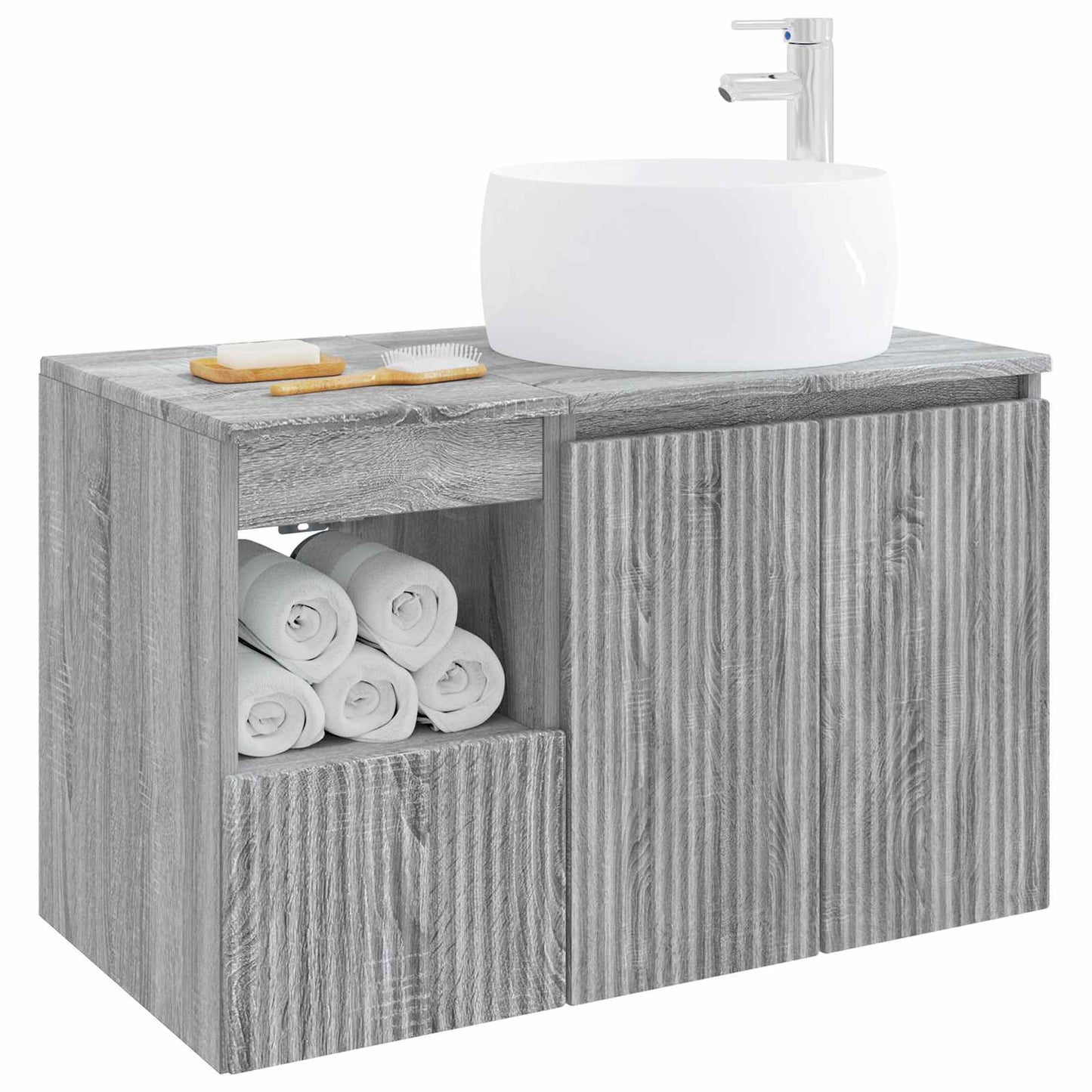 vidaXL Bathroom Furniture Set 2 pcs Grey Sonoma Engineered Wood