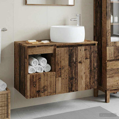 vidaXL Bathroom Furniture Set 2 pcs Old Wood Engineered Wood