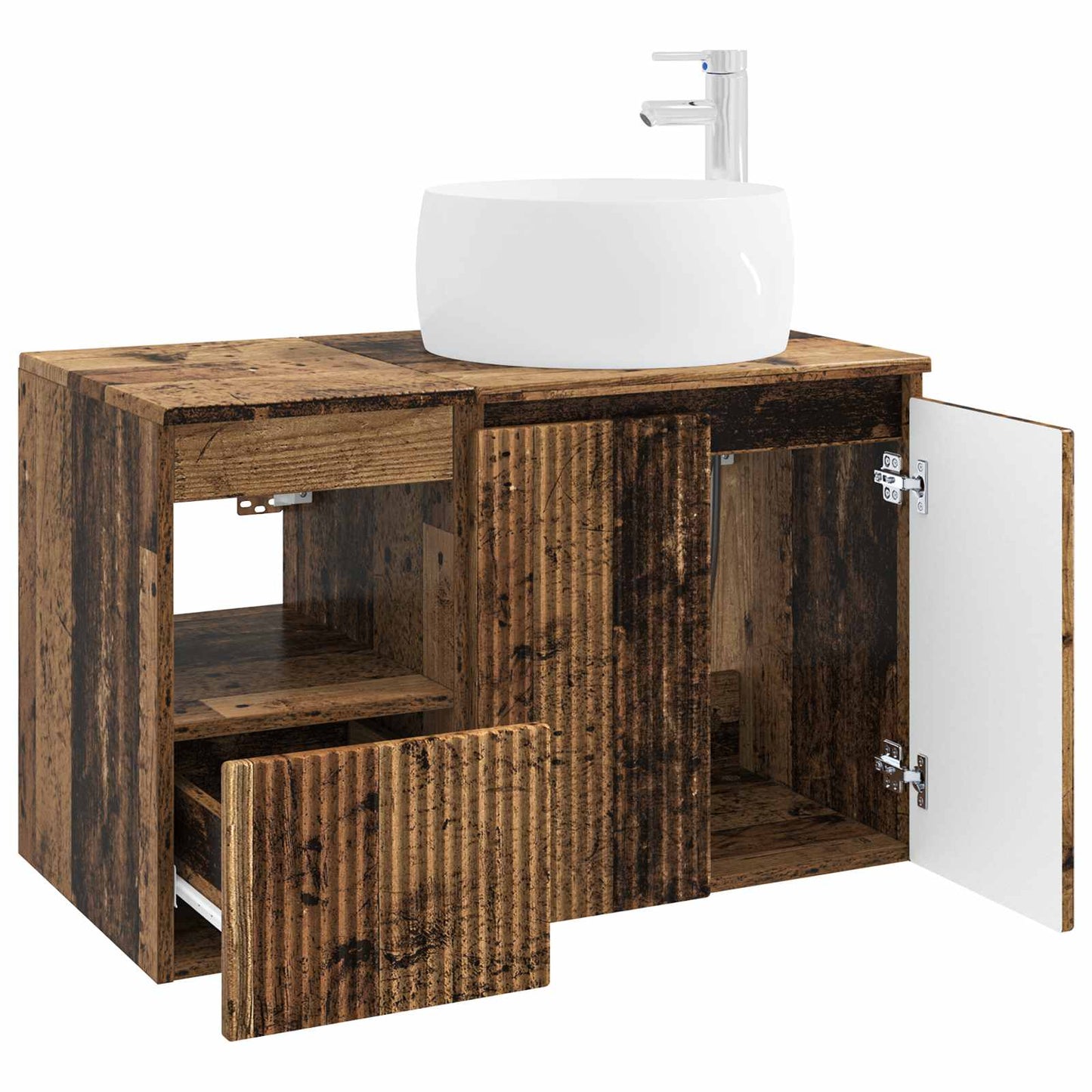 vidaXL Bathroom Furniture Set 2 pcs Old Wood Engineered Wood