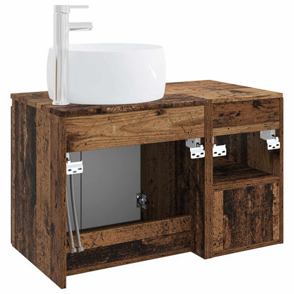 vidaXL Bathroom Furniture Set 2 pcs Old Wood Engineered Wood