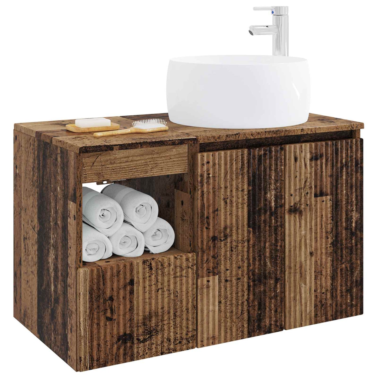 vidaXL Bathroom Furniture Set 2 pcs Old Wood Engineered Wood