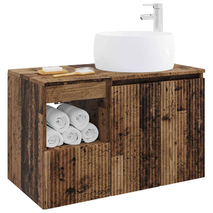 vidaXL Bathroom Furniture Set 2 pcs Old Wood Engineered Wood