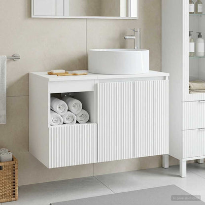 vidaXL Bathroom Furniture Set 2 pcs White Engineered Wood