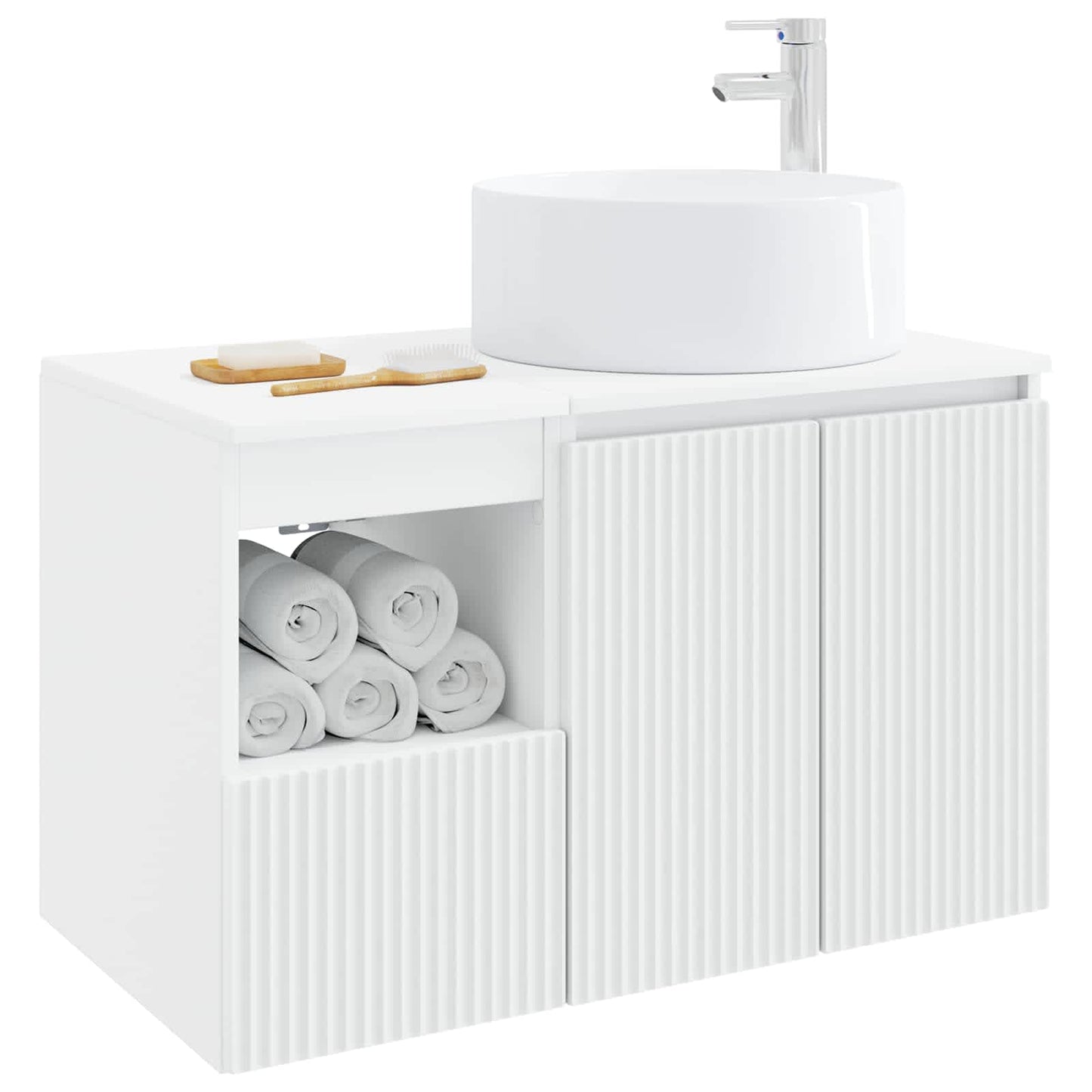 vidaXL Bathroom Furniture Set 2 pcs White Engineered Wood