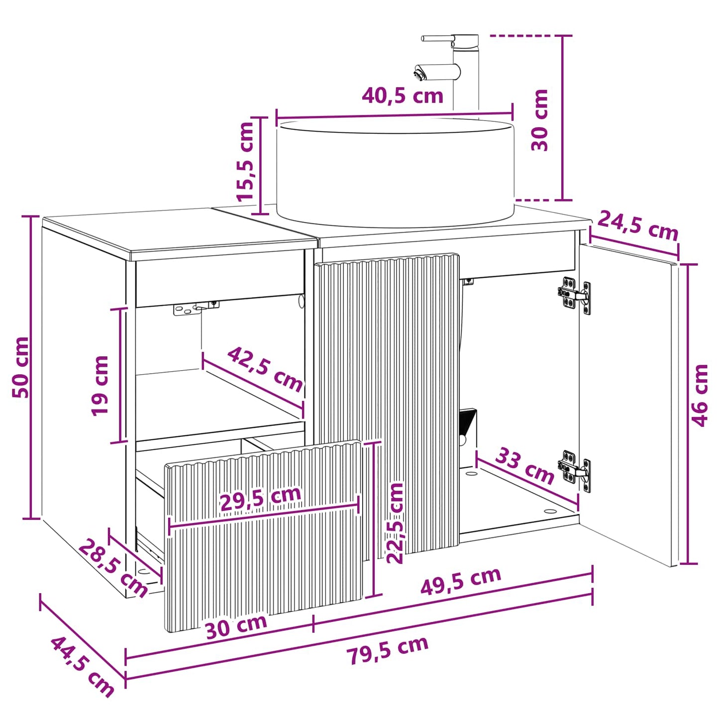 vidaXL Bathroom Furniture Set 2 pcs White Engineered Wood