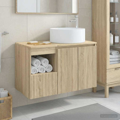 vidaXL Bathroom Furniture Set 2 pcs Sonoma Oak Engineered Wood
