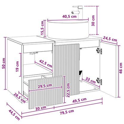 vidaXL Bathroom Furniture Set 2 pcs Sonoma Oak Engineered Wood