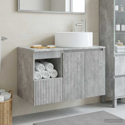 vidaXL Bathroom Furniture Set 2 pcs Concrete Grey Engineered Wood